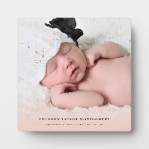 Plaque Photo Classic Simple rose Gradient Nouveau bébé Photo
