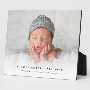 Plaque Photo Classique Simple Blanc Dégradé Nouveau Photo Bébé