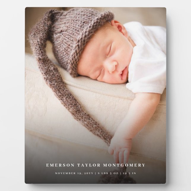 Plaque Photo Classique Simple Noir Dégradé Moderne Photo Famill (Devant)