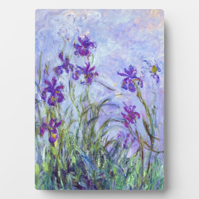 Plaque Photo Claude Monet - Lilac Irises / Iris Mauves (Devant)