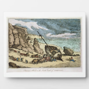 Plaque Photo Clearing a Wreck on the North Coast of Cornwall, f