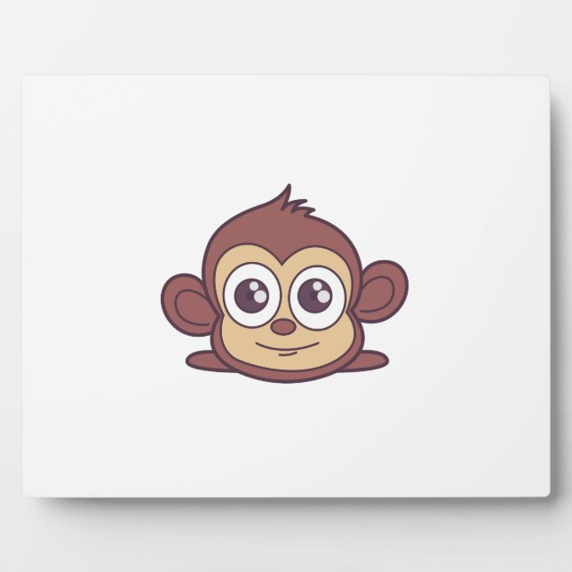 Plaque Photo Clipart de singe mignon (Devant)