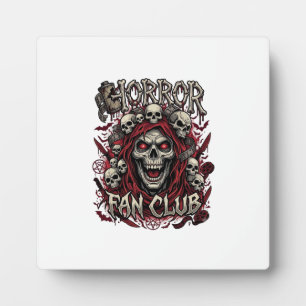 Plaque Photo Club de fans d'horreur Halloween Crâne Hurleur Cap