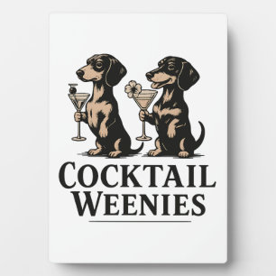 Plaque Photo Cocktails Weenies Drôle de chien teckel Wiener Dog