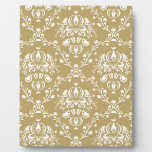 Plaque Photo Cocoa and Cream Damask