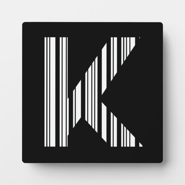 Plaque Photo Code-barres de la lettre K Premier motif de code-b (Devant)