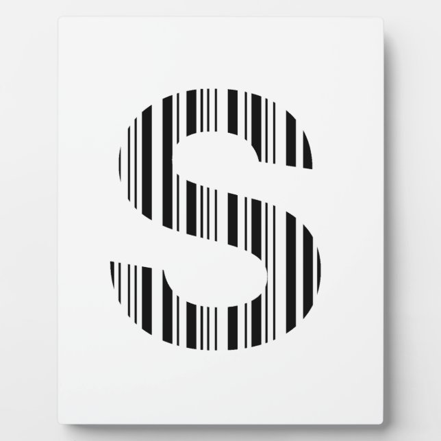 Plaque Photo Code-barres de la lettre S Premier motif de code-b (Devant)