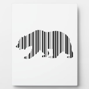 Plaque Photo Code-barres de motif de conception de l'OURS DORÉ