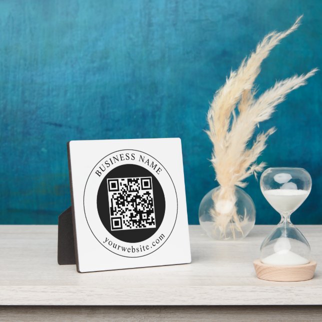 Plaque Photo Code QR avec nom d'entreprise modifiable (Insitu)