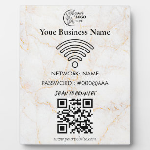 Plaque Photo Code QR de mot de passe de réseau WiFi personnalis