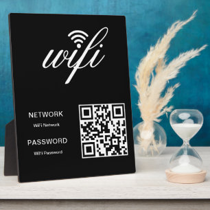 Plaque Photo Code QR de réseau Wi-Fi personnalisé avec marque B