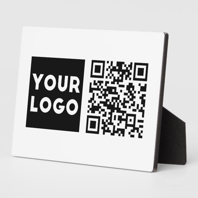 Plaque Photo Code QR éditable & Votre logo ou image d'entrepris (Côté)