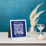 Plaque Photo Code QR modifiable (généré instantanément) | bleu<br><div class="desc">Entrez simplement une adresse de site Web pour générer votre code QR personnalisé instantanément.</div>