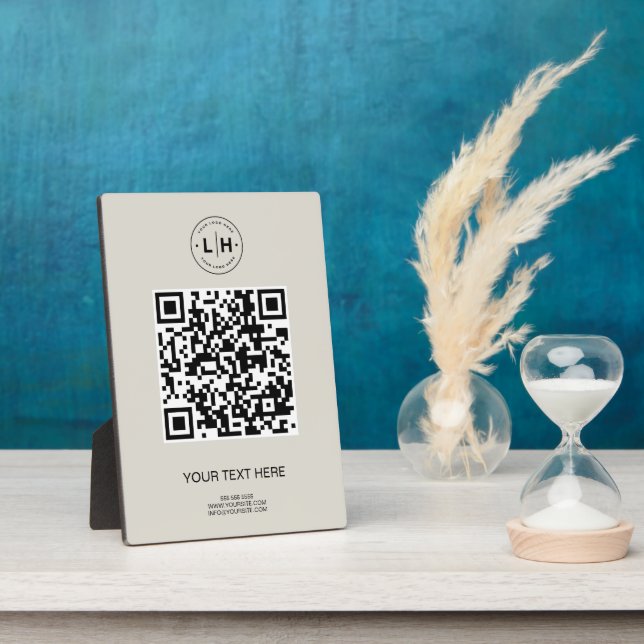 Plaque Photo Code QR pour Entreprise Moderne (Côté)