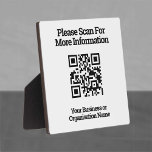 Plaque Photo Code QR pour les informations client sur un<br><div class="desc">Code QR sur une plaque de comptoir à montrer aux clients. Le code QR s'affiche par exemple à la réception.</div>
