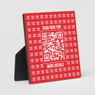 Plaque Photo Code QR promotionnel (modifiable) avec motif de lo