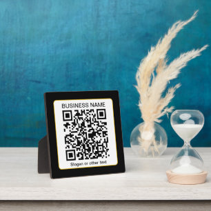 Plaque Photo Code QR scannable modifiable + Nom de votre entrep