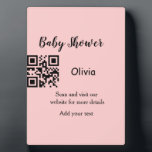 Plaque Photo Code QR simple bébé texte ajouter nom fete prénata<br><div class="desc">Conçu pour la fête prénatale</div>