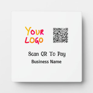 Plaque Photo Code QR simple et minimal pour payer le nom de l'e