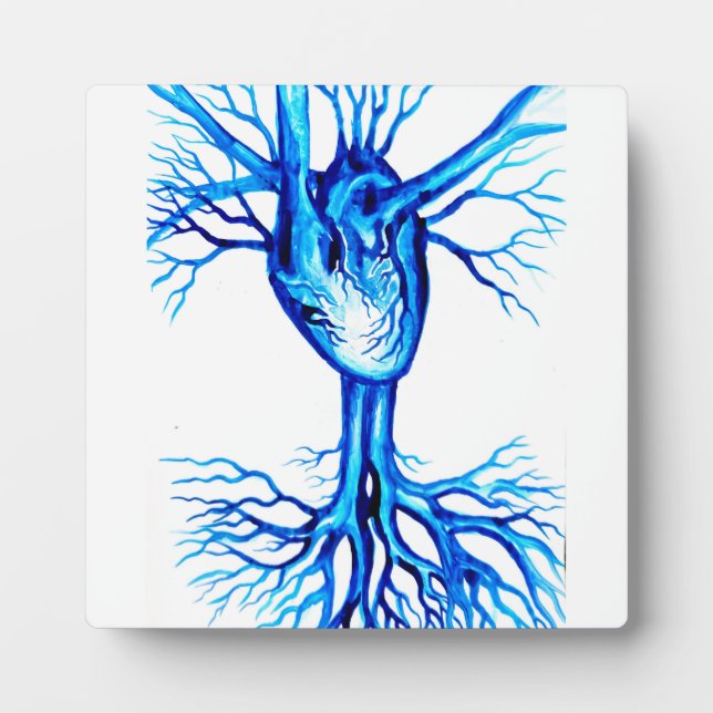 Plaque Photo Coeur bleu (Devant)