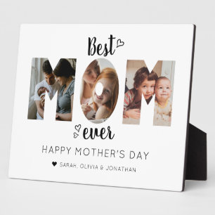 Plaque Photo Coeur mignon Meilleure maman Ever 3 Photo Collage