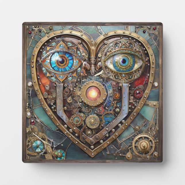 Plaque Photo Coeur Steampunk Fantaisiste Je Te Vois Je T'Aime (Devant)