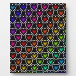 Plaque Photo Coeurs arc-en-ciel