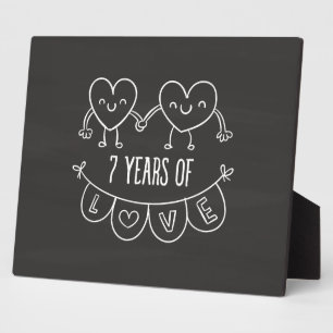 Plaque Photo Coeurs de calèche-cadeaux du 7e anniversaire