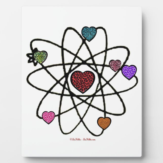Plaque Photo Coeurs Empreintes de léopard de Valentine atomique (Devant)