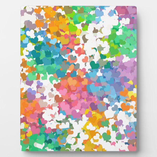 Plaque Photo Coeurs Pastel Confetti (Devant)