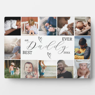 Plaque Photo Collage 12 photos du meilleur papa Fête des père