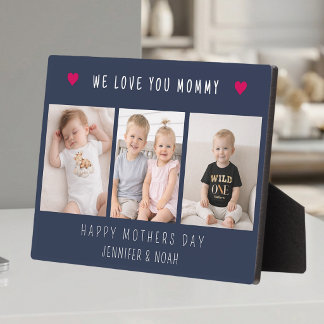 Plaque Photo Collage de 3 photos modernes On t'aime Maman