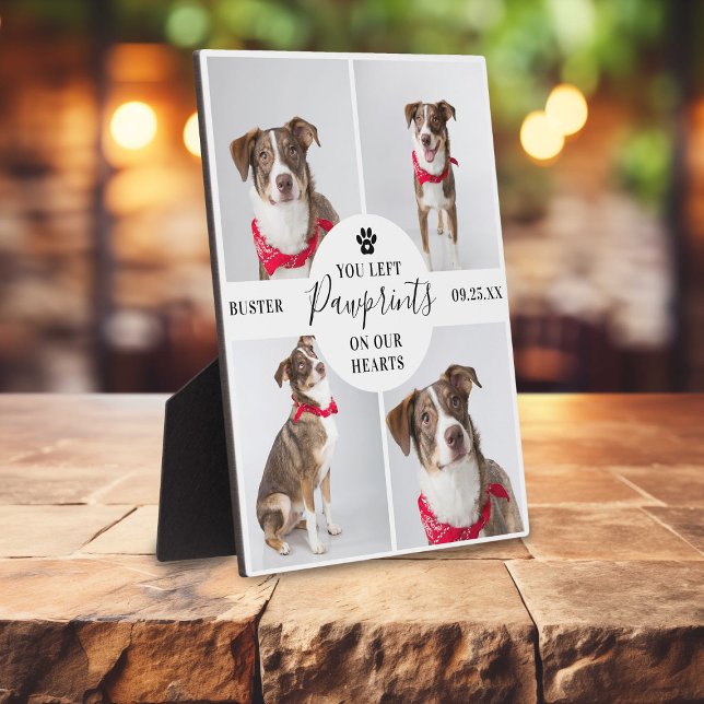 Plaque Photo Collage de 4 photos modernes | Perte d'animal de c (Créateur téléchargé)