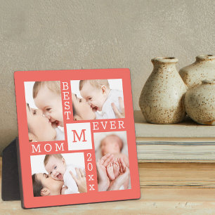 Plaque Photo Collage de 4 photos personnalisé Meilleure Maman C