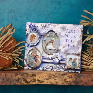 Plaque Photo Collage de cadre floral vintage avec lavande douce