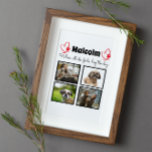 Plaque Photo Collage de chien - customisé 4 photo<br><div class="desc">Célébrez votre meilleur ami avec un Collage Photo personnalisé. Quand vous avez tant de souvenirs et de photos amusants, une seule photo ne suffit pas. Cette plaque a 4 photos, une citation, et vous pouvez personnaliser le nom de votre animal de compagnie. Vous pouvez également modifier la couleur de l'empreinte...</div>
