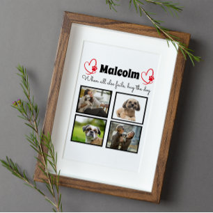 Plaque Photo Collage de chien - customisé 4 photo