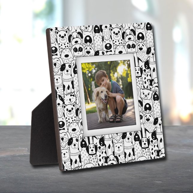 Plaque Photo Collage de chien sans cadre Photo Easel Retour (Collage of Dogs Frameless Photo Easel-Back Plaque)