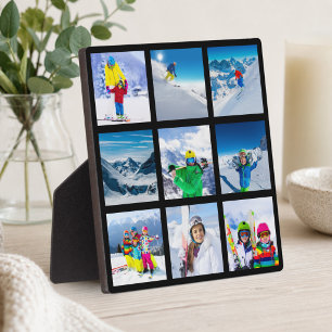 Plaque Photo Collage de grille de 9 photos minimaliste moderne
