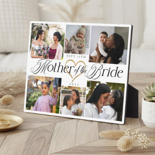 Plaque Photo Collage de photos cœur de la mère de la mariée d'a