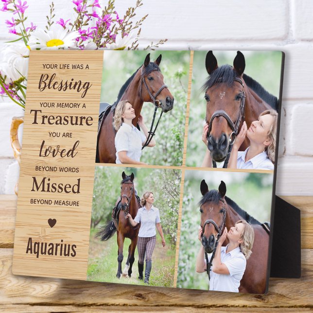 Plaque Photo Collage de photos commémoratives de chevaux (Créateur téléchargé)