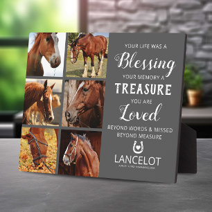 Plaque Photo Collage de photos commémoratives du cheval