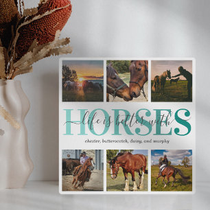 Plaque Photo Collage de photos de cheval moderne