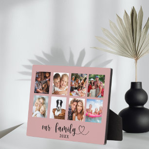 Plaque Photo Collage de photos de famille amour cœur écriture r