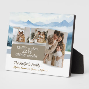 Plaque Photo Collage de photos de famille avec noms personnalis