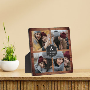 Plaque Photo Collage de photos de famille en bois de grange rus