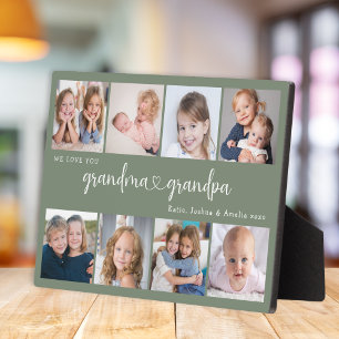 Plaque Photo Collage de photos de grands-parents modernes Cœur