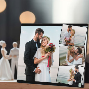 Plaque Photo Collage de photos de mariage avec zigzag vertical
