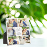 Plaque Photo Collage de photos de mariage élégant pour jeunes m<br><div class="desc">Ce beau cadeau de plaque de photo de mariage pour jeunes mariés présente une disposition élégante de 6 photos de mariage sur fond blanc avec les noms des époux, le lieu et la date. Un magnifique collage de photos pour les jeunes mariés ou pour un cadeau d'anniversaire de mariage pour...</div>