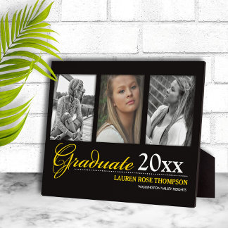 Plaque Photo Collage de photos de trio de fin d'études